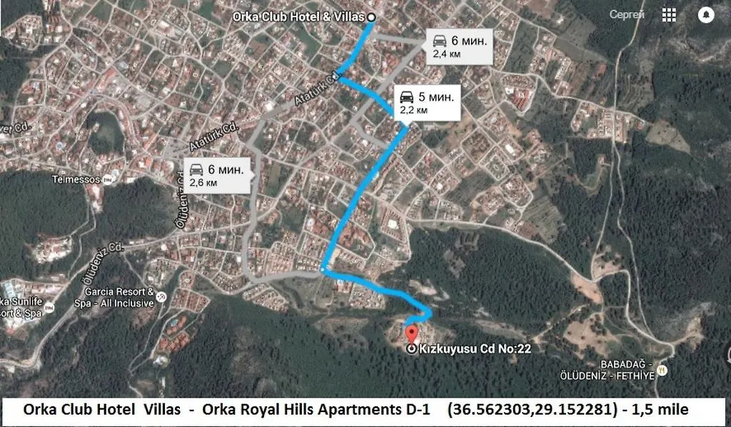 Orka Royal Hills Apartments D1 Patio And Bbq Ölüdeniz